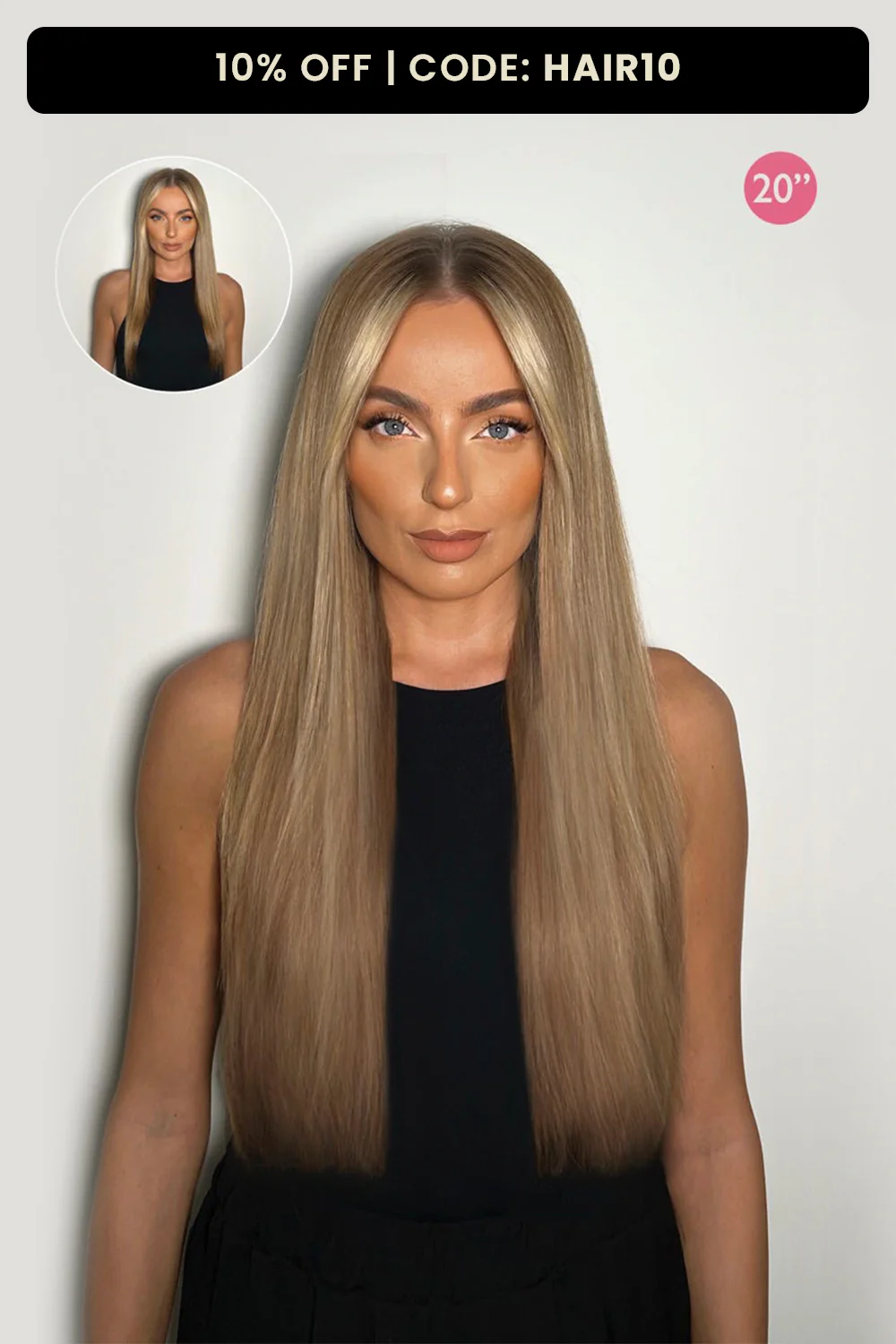 Luxury Gold 20" 200g 5 Piece Human Hair Extensions - Image 3