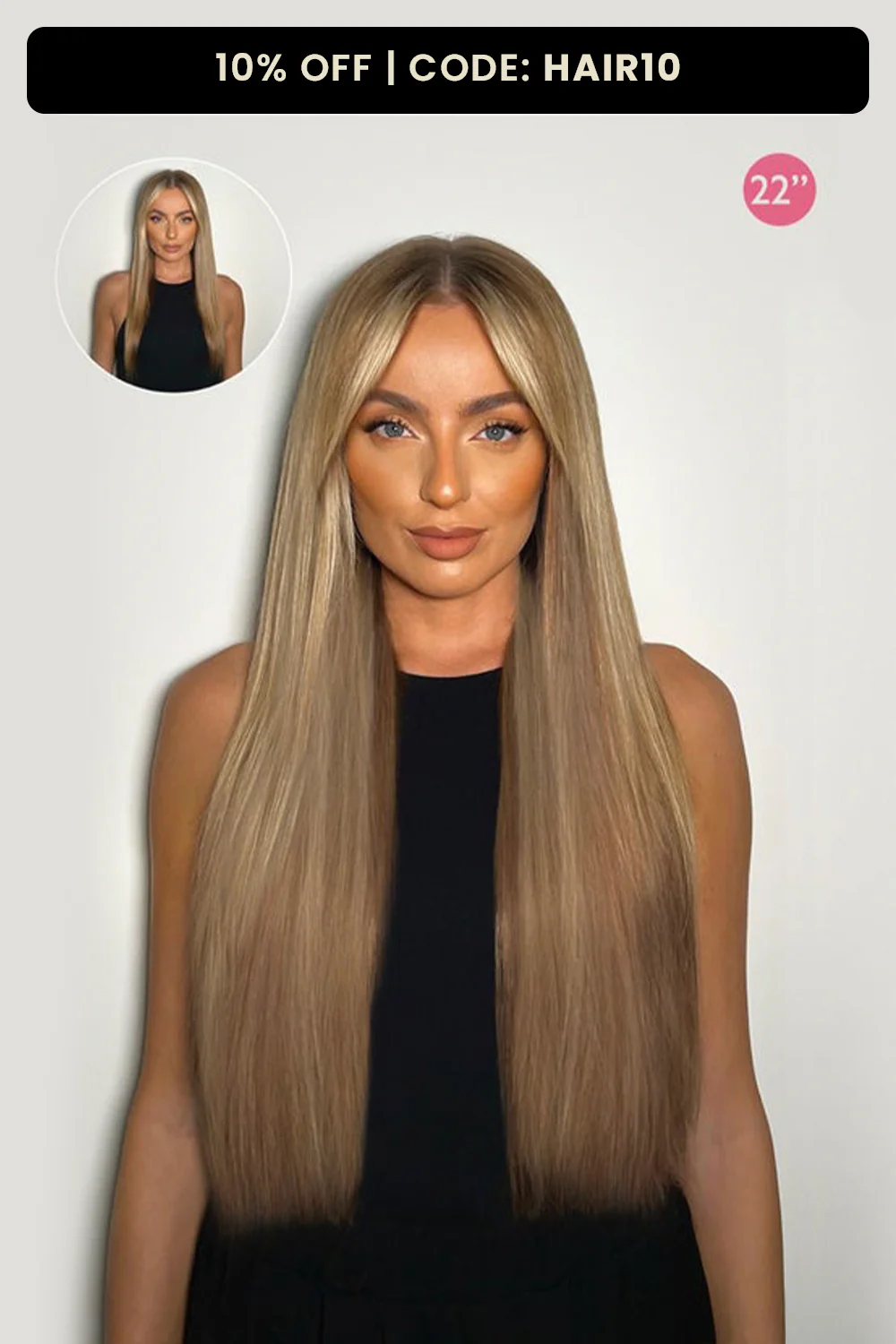 Luxury Gold 22" 250g 5 Piece Human Hair Extensions - Image 3