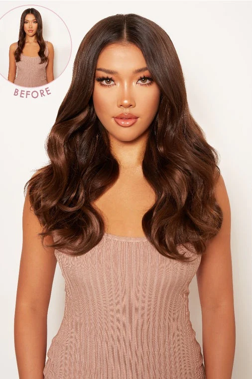 Super Thick 16" 5 Piece Blow Dry Wavy Clip In Hair Extensions - Image 5