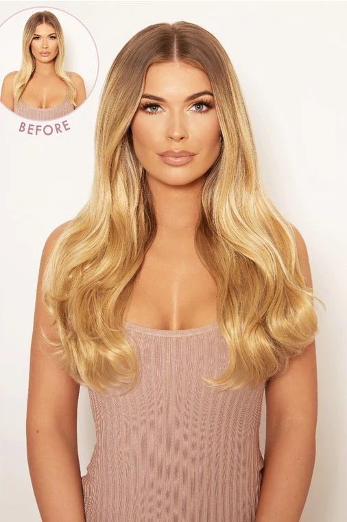 Super Thick 16" 5 Piece Blow Dry Wavy Clip In Hair Extensions - Image 8