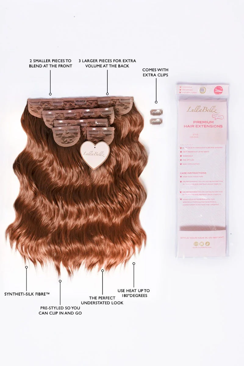 Super Thick 16'' 5 Piece Brushed Out Wave Clip In Hair Extensions - Image 3