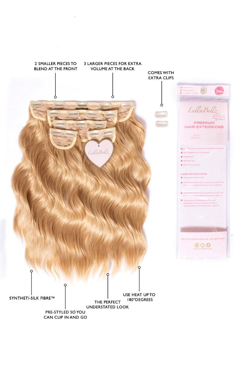 Super Thick 16'' 5 Piece Brushed Out Wave Clip In Hair Extensions - Image 5