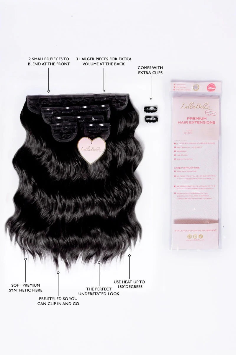 Super Thick 16'' 5 Piece Brushed Out Wave Clip In Hair Extensions - Image 6