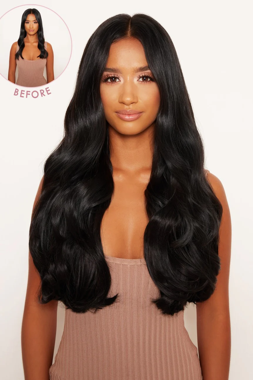 Super Thick 22" 5 Piece Blow Dry Wavy Clip In Hair Extensions - Image 8