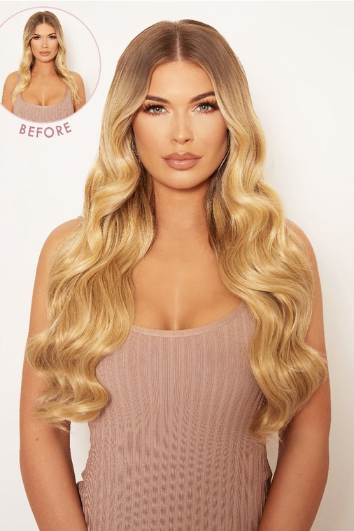 Super Thick 22" 5 Piece Natural Wavy Clip In Hair Extensions - Image 4