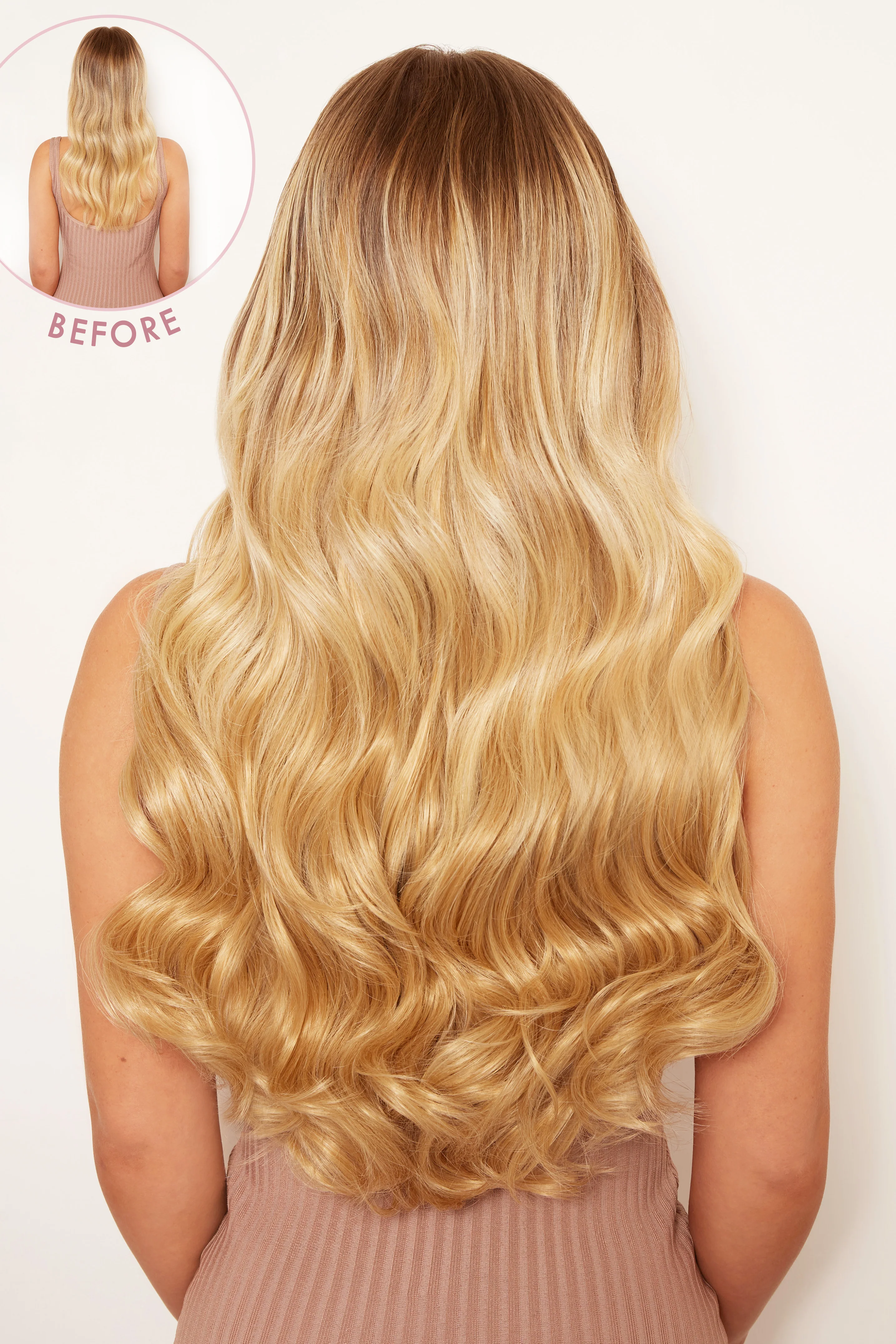 Super Thick 22" 5 Piece Natural Wavy Clip In Hair Extensions - Image 5
