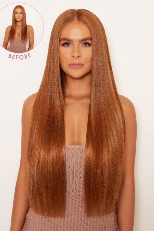Super Thick 26" 5 Piece Statement Straight Clip In Hair Extensions - Image 6