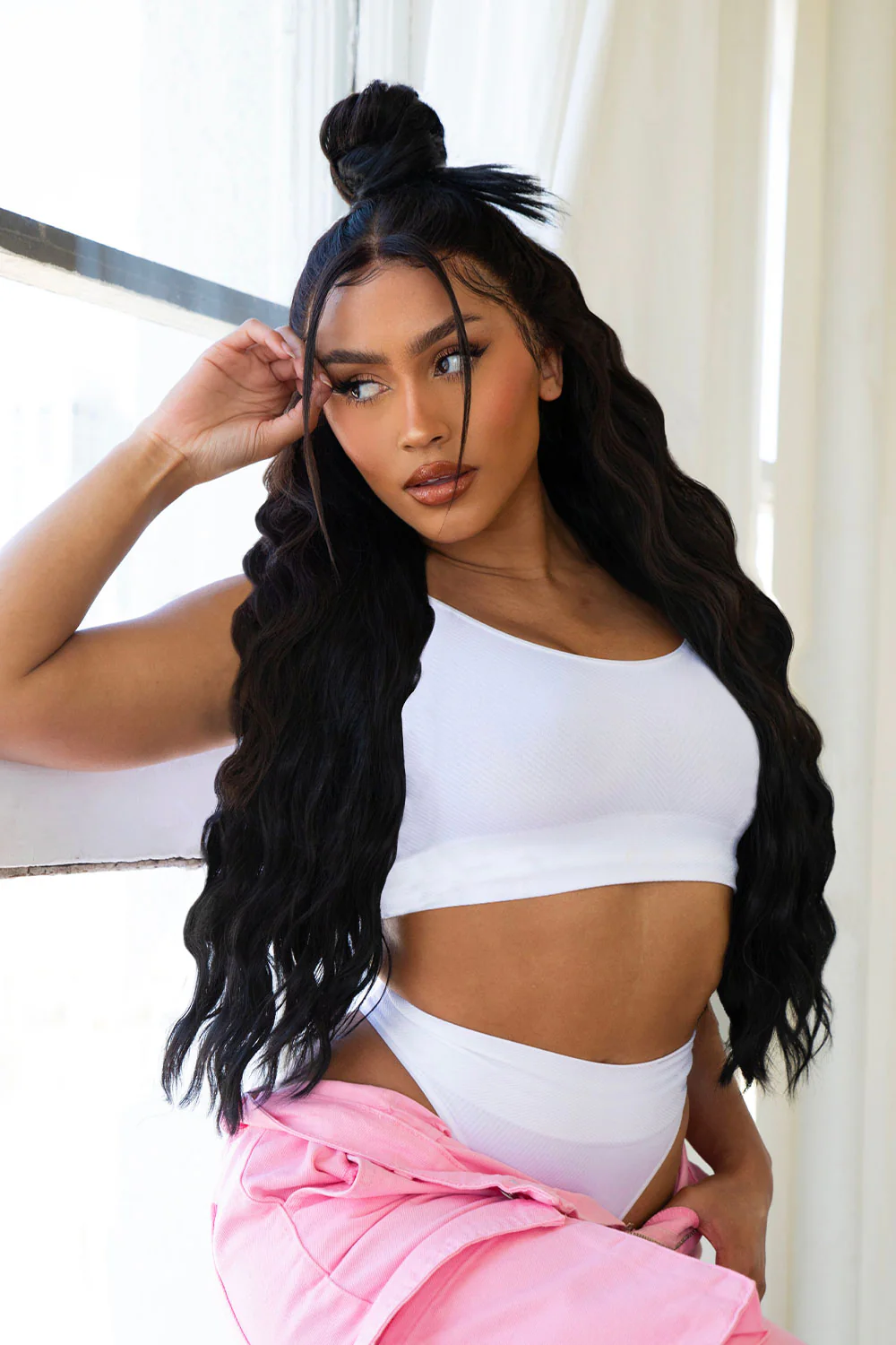 Super Thick 26" 5 Piece Waist Length Wave Clip In Hair Extensions - Image 3