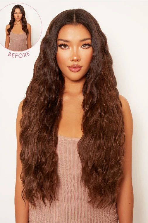 Super Thick 26" 5 Piece Waist Length Wave Clip In Hair Extensions - Image 7