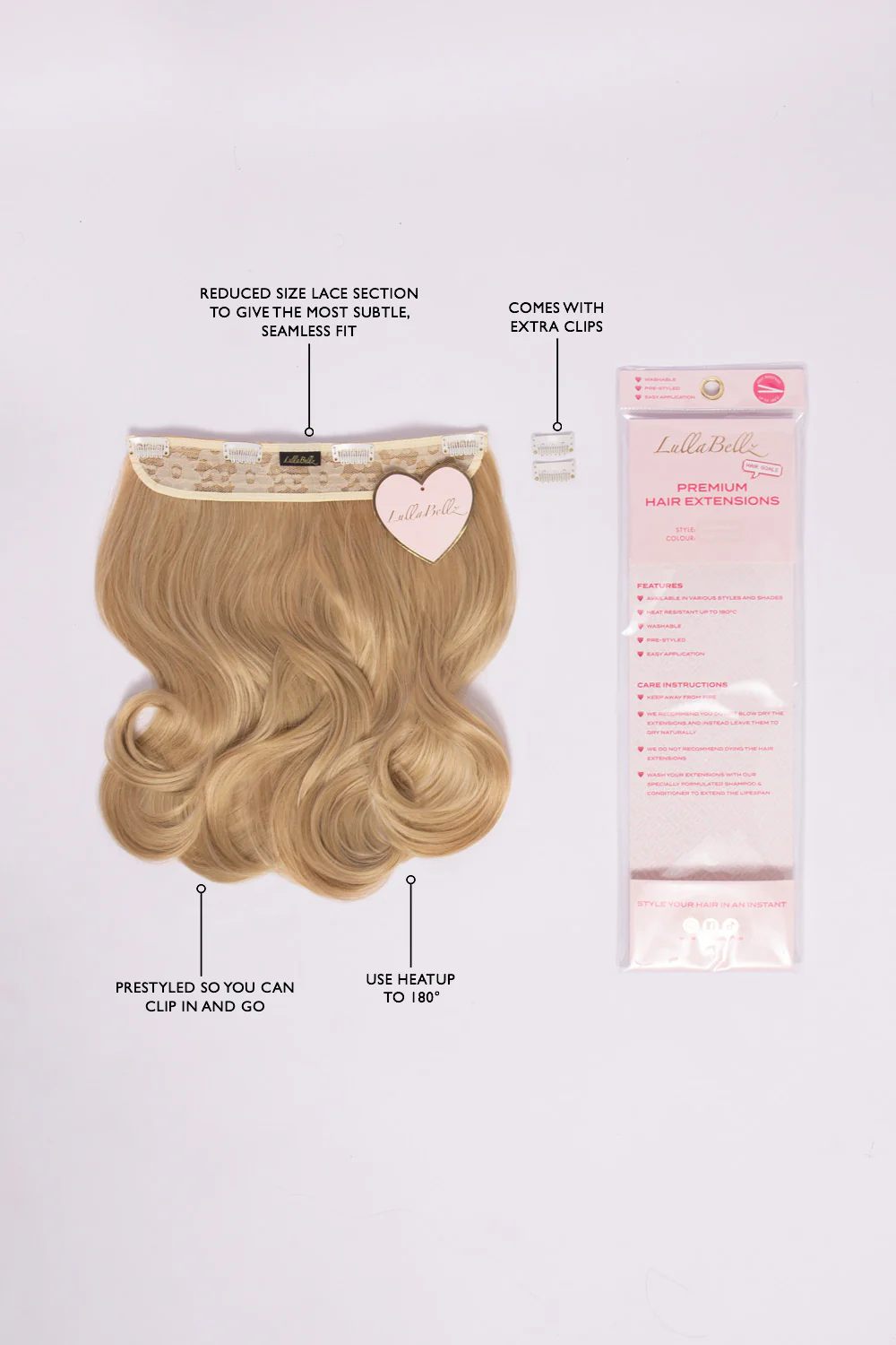 Thick 14" 1 Piece Blow Dry Wavy Clip-in Hair Extensions - Image 3