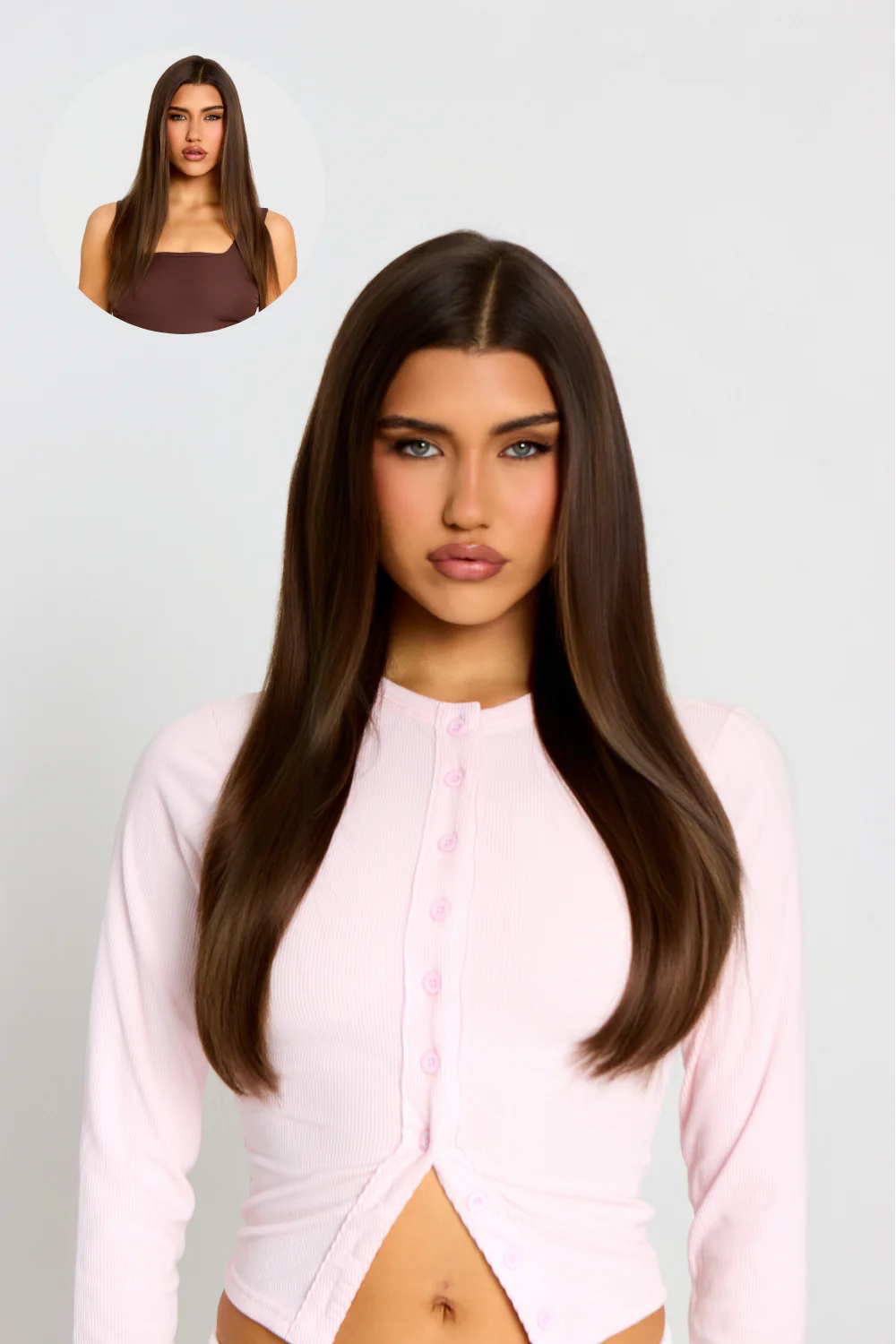 Thick 18" 1 Piece Straight Clip In Hair Extensions [Clearance Lines] - Image 3