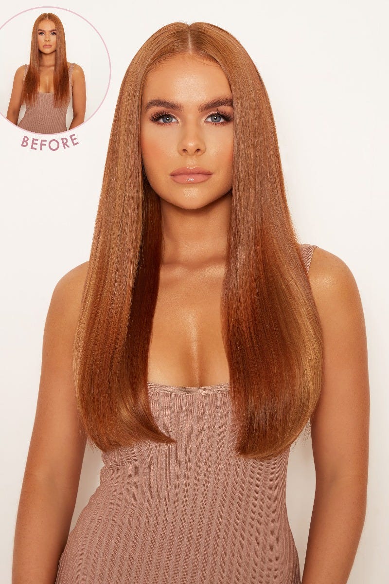 Thick 18" 1 Piece Straight Clip In Hair Extensions - Image 8