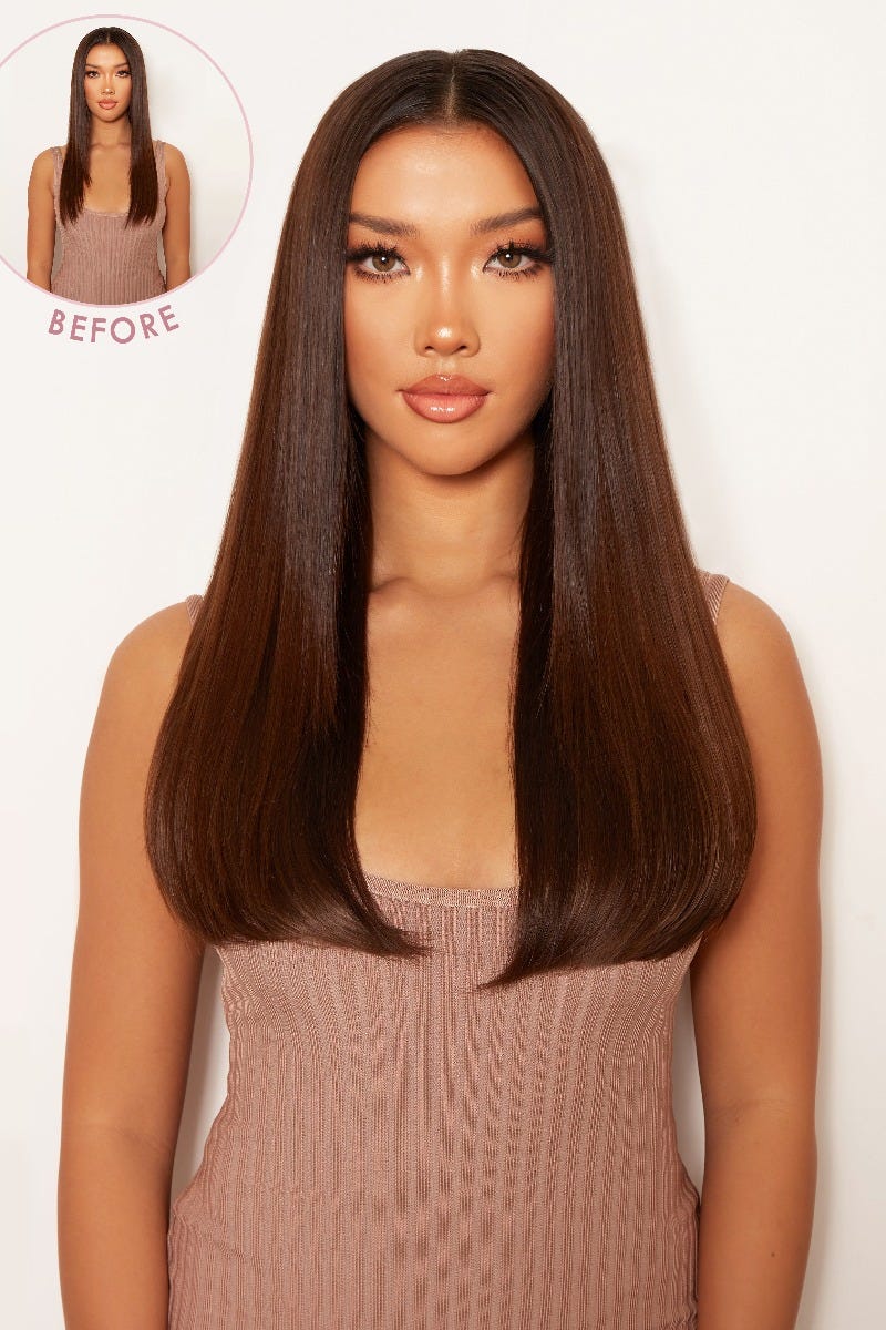 Thick 18" 1 Piece Straight Clip In Hair Extensions - Image 9