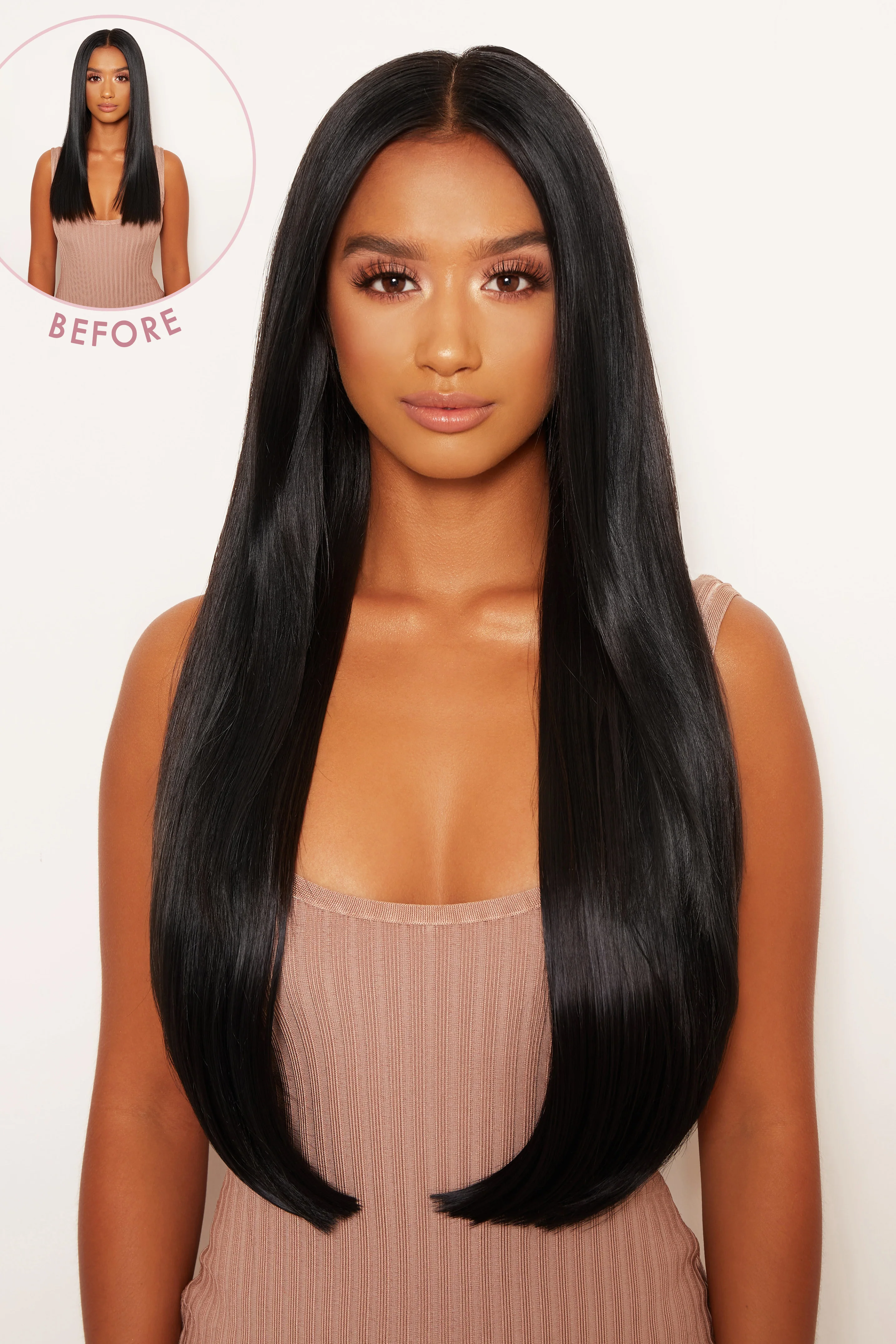 Thick 24" 1 Piece Straight Clip In Hair Extensions - Image 8
