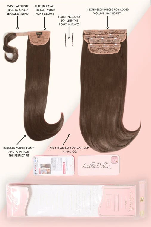 Ultimate Half Up Half Down 22'' Straight Extension and Pony Set [Clearance Lines] - Image 13