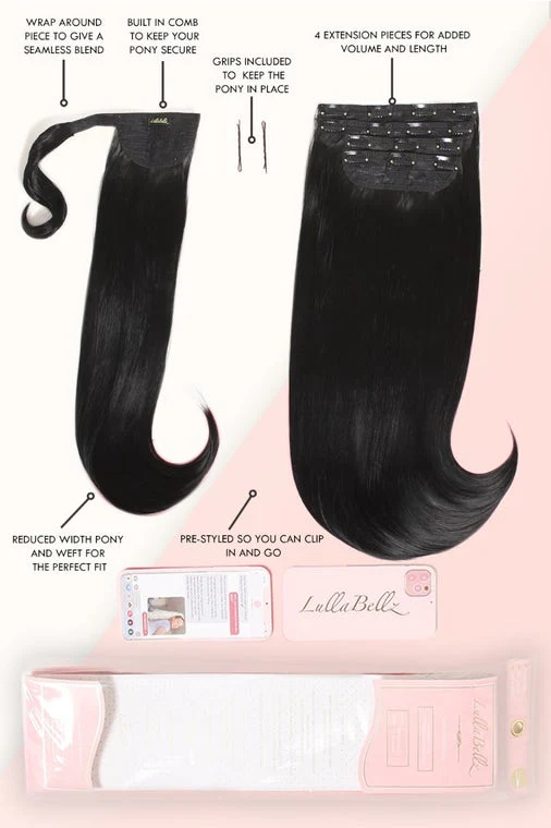 Ultimate Half Up Half Down 22'' Straight Extension and Pony Set [Clearance Lines] - Image 14