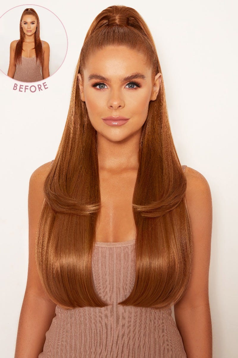 Ultimate Half Up Half Down 22'' Straight Extension and Pony Set [Clearance Lines] - Image 4