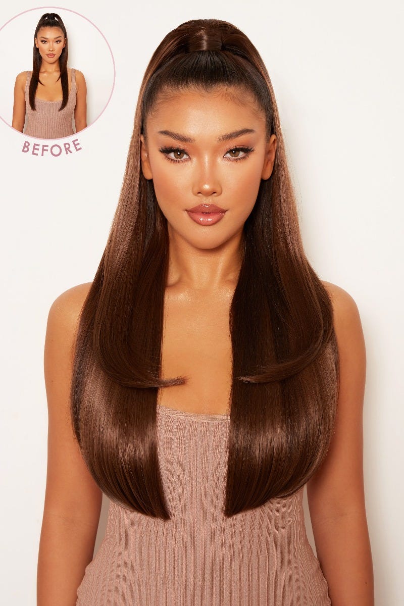 Ultimate Half Up Half Down 22'' Straight Extension and Pony Set [Clearance Lines] - Image 5
